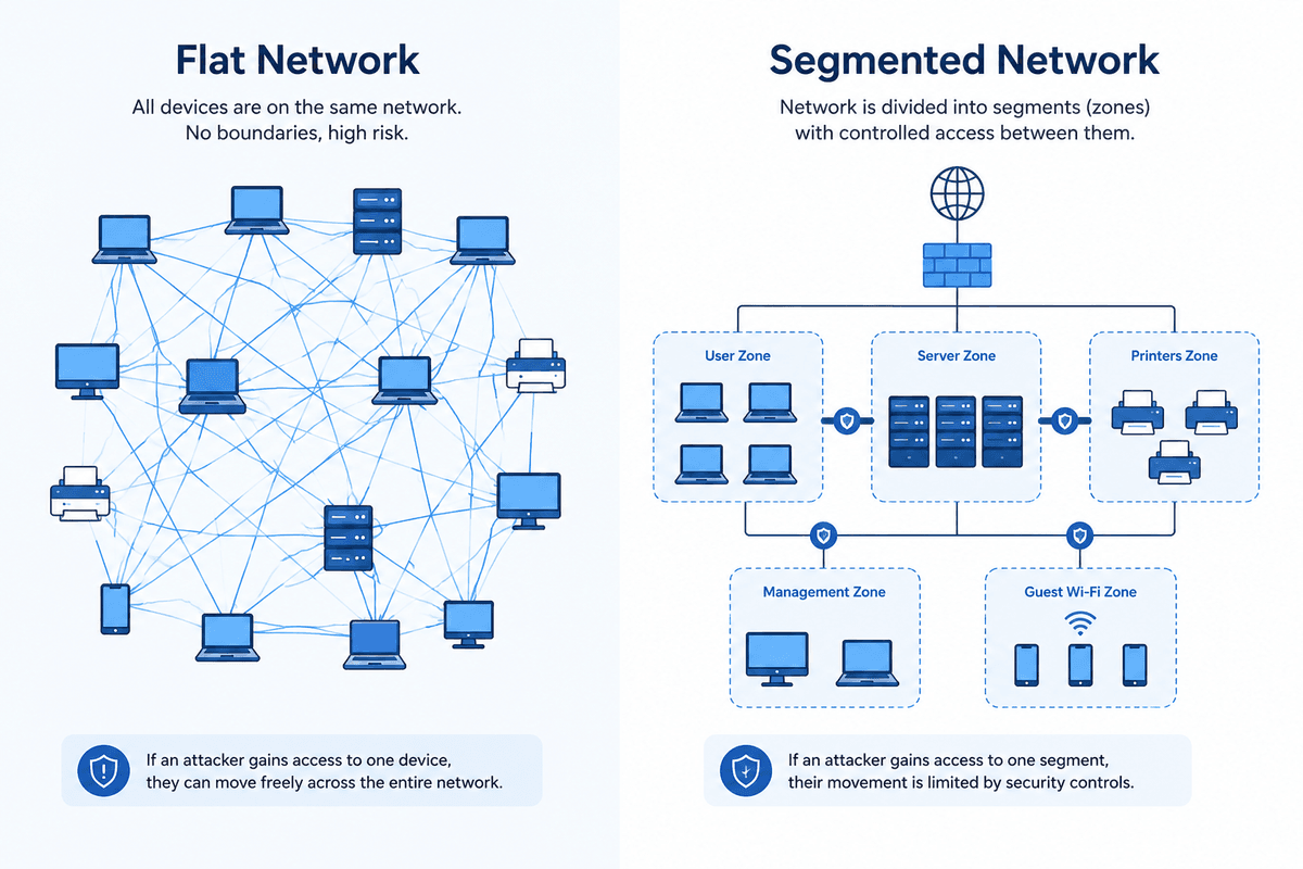 Flat network vs segmented network