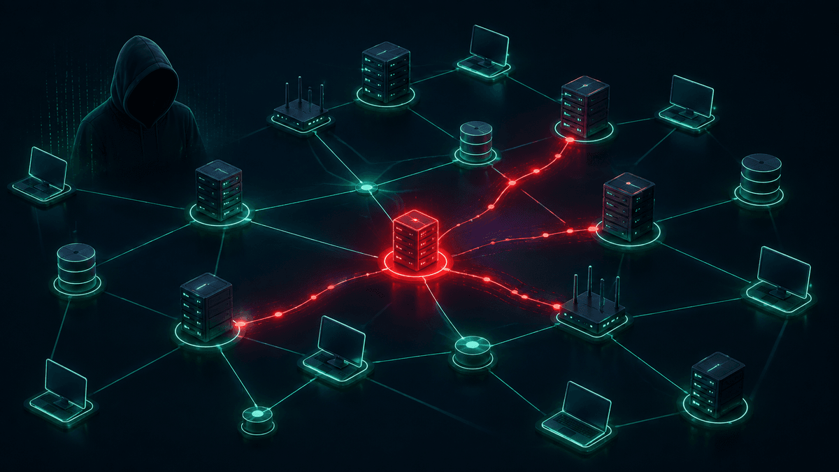 Attacker moving laterally through a network